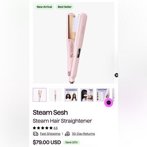 Steam Sesh Pink Steam Hair Straightener
